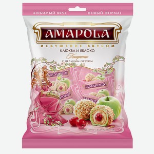 Конфеты вафельные Amapola с клюквой и вкусом яблока и корицы, 120г