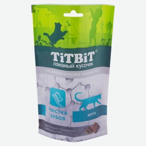 Лакомство для кошек TiTBiT Хрустящие подушечки с мясом утки для чистки зубов, 60 г