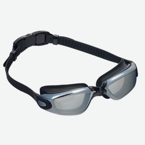 Очки для плавания, серия  Комфорт+ , черные, цвет линзы - зеркальный