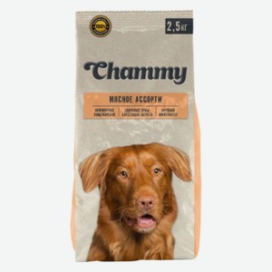Сухой корм для собак мелких и средних пород Chammy мясное ассорти, 2,5 кг