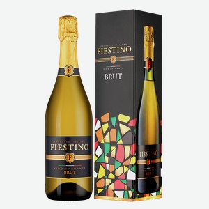 Вино игристое ФИЕСТИНО Брют белое, в подарочной упаковке, 0.75л