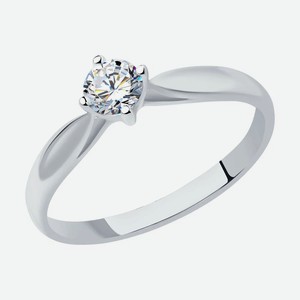 Помолвочное кольцо SOKOLOV Diamonds из белого золота с бриллиантом 1010139, размер 19
