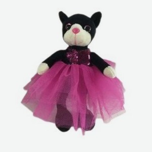 Мягкая игрушка ABtoys «Кошка в платье» с пайетками 20 см