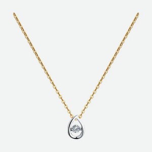 Колье SOKOLOV Diamonds из комбинированного золота с бриллиантом 1070097, размер 40 см