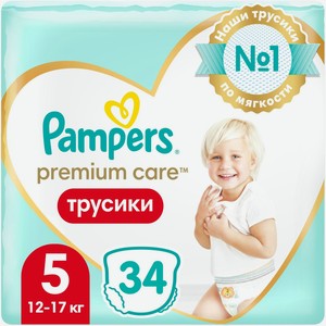 Подгузники-трусики Pampers Premium Care Pants р.5 12-17кг, 34шт