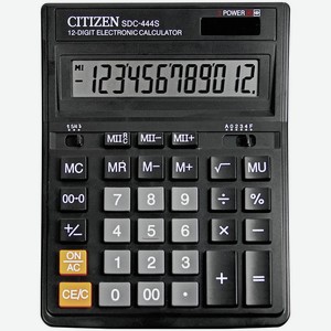 Калькулятор Citizen настольный 12-разрядный SDC-444S черный Филиппины
