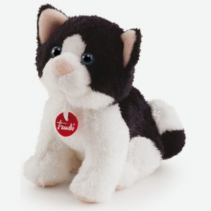 Мягкая игрушка Trudi кот, черно-белый 15 см