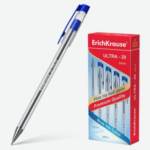 Ручка шариковая ErichKrause Ultra-20 Stick Classic, синяя, 1 шт
