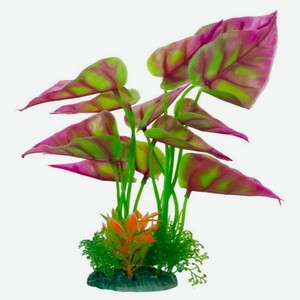 Растение для аквариума HOMEFISH Антуриум пластиковое с грузом, 22 см