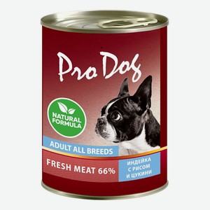 Влажный корм Pro Dog с индейкой рисом и цукини для собак 400 г