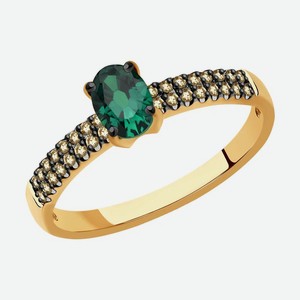 Кольцо SOKOLOV Diamonds из золота с бриллиантами и изумрудом 3010619, размер 18.5