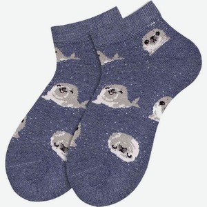 Носки детские Grand укороченные Морские котики цвет: джинсовый синий, 35-38 р-р