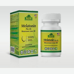 БАД Alfa Vitamins Мелатонин 5мг с Витамином B6 25мг 30 капсул США