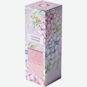 Полотенце махровое Василиса Конфетти в подарочной коробке цвет: розовый, 50×90 см