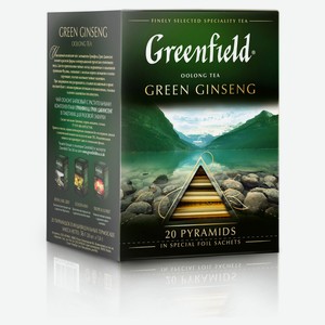 Чай улун Greenfield Green Ginseng в пирамидках, 20х1,8 г