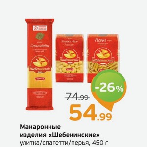 Макаронные изделия  Шебекинские  улитка/спагетти/перья, 450 г