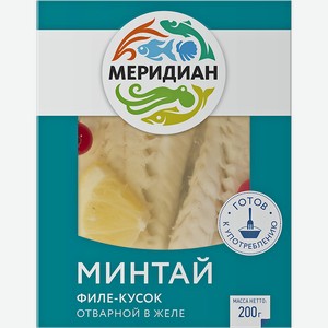 Минтай Меридиан отварной в желе 200г