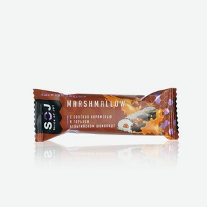 Батончик с соленой карамелью Marshmallow в горьком шоколаде 30г. Цены в отдельных розничных магазинах могут отличаться от указанной цены.