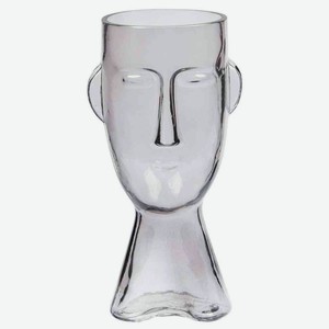 Ваза фигурная Вещицы Face - Лицо прозрачное стекло, 12×11×23,5 см