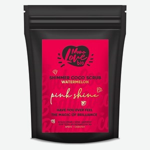 Кокосовый скраб для тела MonoLove bio с шиммером Розовый блеск Арбуз - Сквален 150 гр
