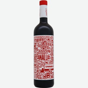 Вино CANALLAS ТемпранильоВаленсия ДОП кр. сух., Испания, 0.75 L