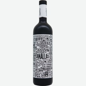 Вино CANALLAS Валенсия DO Темпранильо Монастрель кр. сух., Испания, 0.75 L