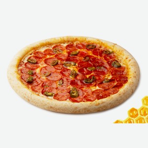 Пицца Пепперони с медом и халапенью с колбасным бортом на традиционном тесте 35 см