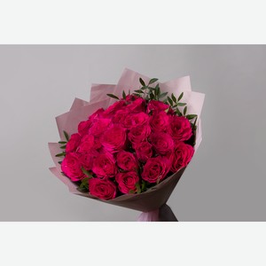 Букет Розы ПРОМО с фисташкой, розовые, 25 стеблей
