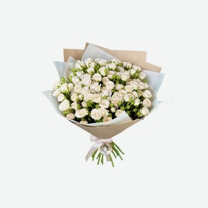 Букет цветов из 21 кустовой розы Рослин