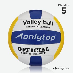 Мяч волейбольный ONLYTOP, размер 5, 250 г, 2 подслоя