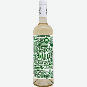 Вино CANALLAS Макабео Валенсия DOP бел. сух., Испания, 0.75 L