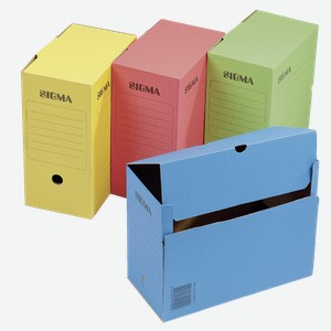 SIGMA Короб архивный картонный цветной 26 х 32 х 15см, 4шт Перу