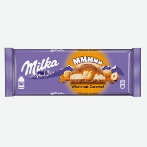 Шоколад молочный карамель/обжаренный цельный фундук Милка, 0.3 кг