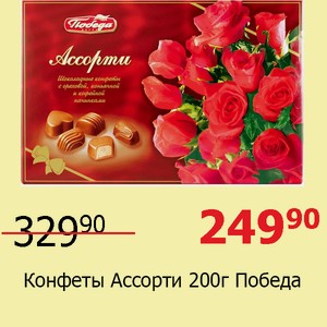 Конфеты Ассорти 200г Победа