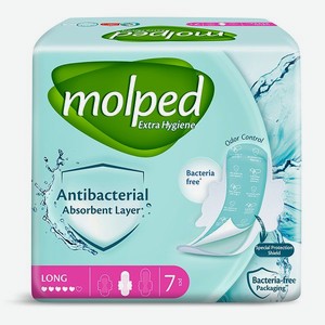 Антибактериальные прокладки Molped Antibac Long 7 шт
