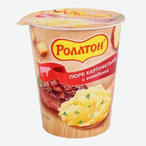 Пюре картофельное «Роллтон» со вкусом говядины, 55 г