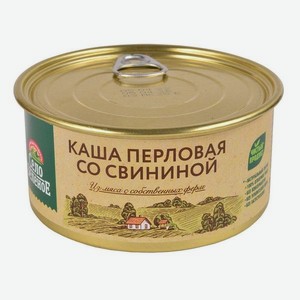 Каша перловая СЕЛО ЗЕЛЕНОЕ со свининой 325г ж/б
