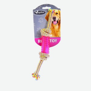 Papillon игрушка для собак  Плетеная веревка с пластиковой гантелькой  (60 г)