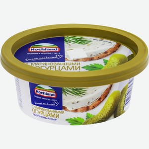 Сыр HOCHLAND творожный с маринованными огурцами 60% без змж, Россия, 140 г