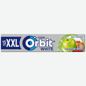 Жевательная резинка Orbit XXL Белоснежный Сочное яблоко без сахара, 20.4г