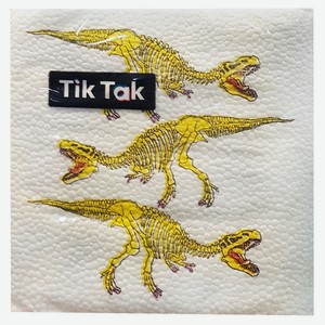Салфетки бумажные Tik Tak Динозавры, 24x24 см, 20 шт