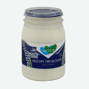 Йогурт натуральный греческий 4% 0.19 кг Lactica