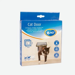 Дверь для кошек, DUVO+ белая рамка,  19x19.7см (Бельгия)