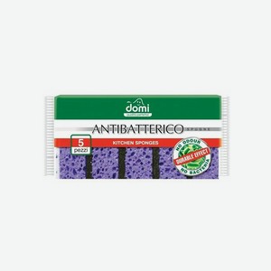 Губки для посуды Domi Antibatterico антибактериальные, 5 шт