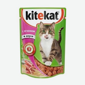 Влажный корм для кошек KITEKAT Ягненок, 85 г