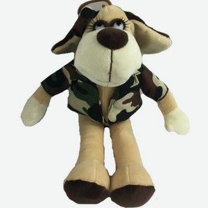 Мягкая игрушка Teddy «Собака в камуфляжном костюме» 15 см