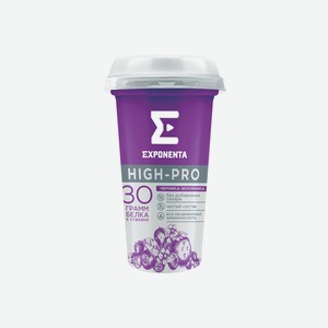 Напиток кисломолочный Exponenta High-pro черника земляника 250 г