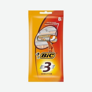 Станок для бритья одноразовый Bic 3 Sensitive для чувствительной кожи, 8 шт