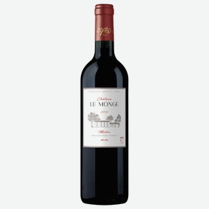 Вино Шато Ле Монж Медок, красное сухое, 13%, 0.75л, Франция