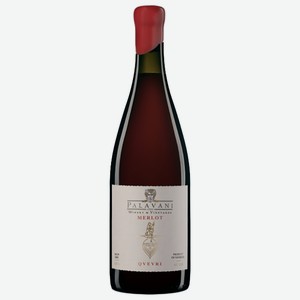 Вино Палавани Мерло Квеври, красное сухое, 12%, 0.75л, Грузия